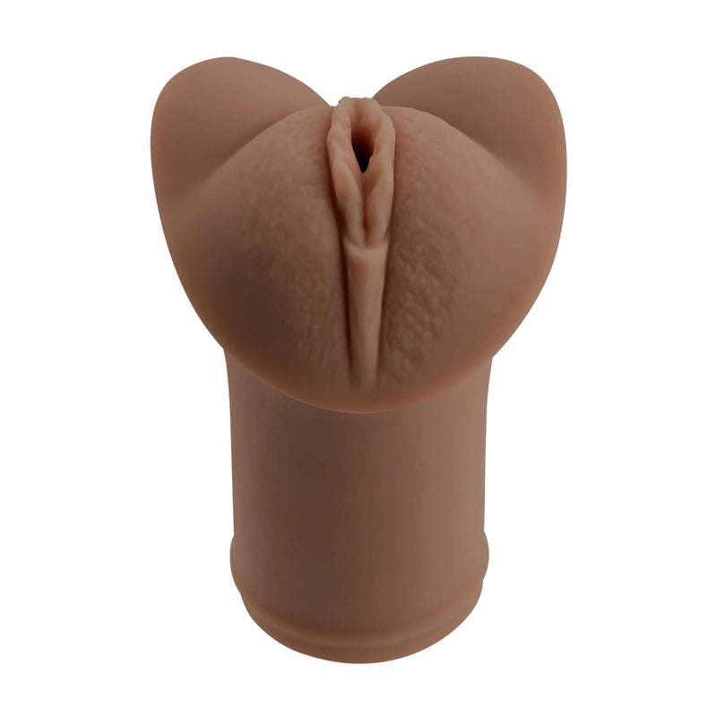 Evolved Selopa Pocket Pleaser Dark with realistic vaginal entry and performance-enhancing penis ring for ultimate pleasure