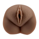 Evolved Selopa Pocket Pleaser Dark realistic masturbator with lifelike vaginal entry and flexible design for enhanced pleasure.