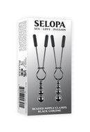 SELOPA BEADED NIPPLE CLAMPS BLACK CHROME-2