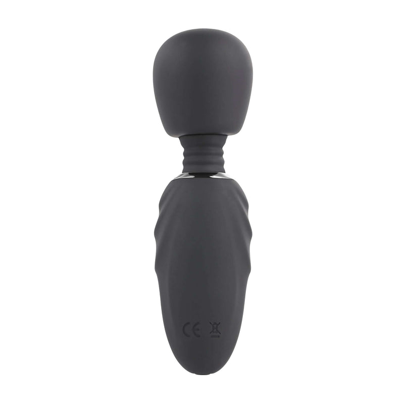 Selopa Buzz One Out Massager by Evolved Novelties in black, featuring a flexible round head and textured handle for targeted vibrations.