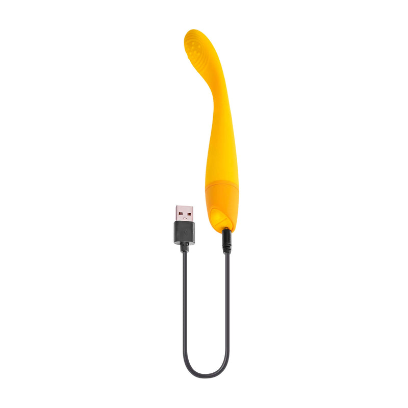 Selopa Lemon Squeeze Slim G-Spot Vibrator with USB cable for precise pleasure and targeted stimulation