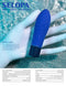 Blue mini bullet vibrator with textured shaft held by a mannequin hand, displayed in water background, promoting Selopa's Love, Sex, Passion series.
