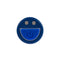 Smiling blue face with power button on mini rechargeable bullet vibrator