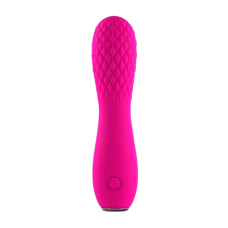 Selopa Razzle Dazzle Pink Vibrator with quilted texture by Evolved Novelties, designed for enhanced pleasure and flexible shaft movements