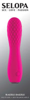 Selopa Razzle Dazzle Pink Vibrator by Evolved Novelties, featuring quilted texture, silicone material, rechargeable, for enhanced pleasure.