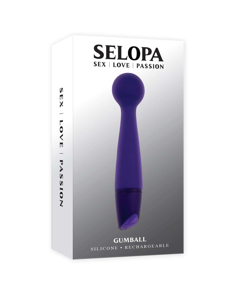 Selopa Love, Sex, Passion Gumball Wand Vibrator - Evolved Novelties Packaging