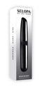 Selopa Buzz Buddy dual-ended bullet vibrator by Evolved Novelties with chic black chrome finish in original packaging