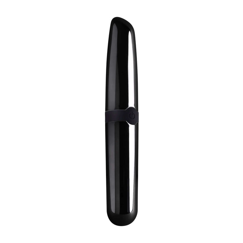 Selopa Buzz Buddy dual-ended bullet vibrator with black chrome finish by Evolved Novelties.