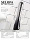 Selopa Silverado Vibrator with a chrome design for easy grip and powerful vibrations, displayed against a tiled background.