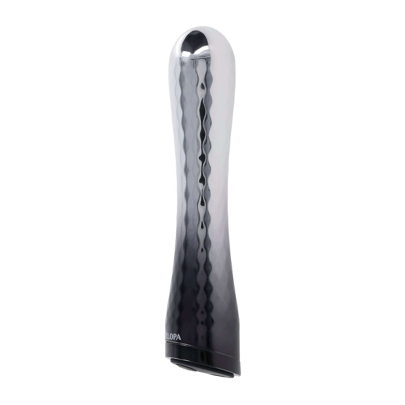 Selopa Silverado Vibrator by Evolved Novelties with chic chrome design and textured shaft for customizable pleasure