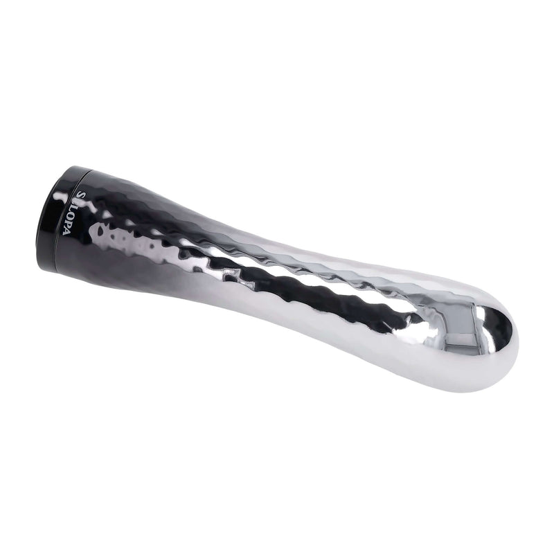 Selopa Silverado Vibrator with a textured chrome design and sleek finish from Evolved Novelties.