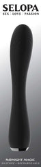Selopa Midnight Magic Black Vibrator with sleek design and textured shaft for unparalleled pleasure