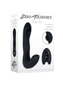 Zero Tolerance Tap It Prostate Vibrator packaging showcasing 10 tapping speeds, functions, and silicone design.