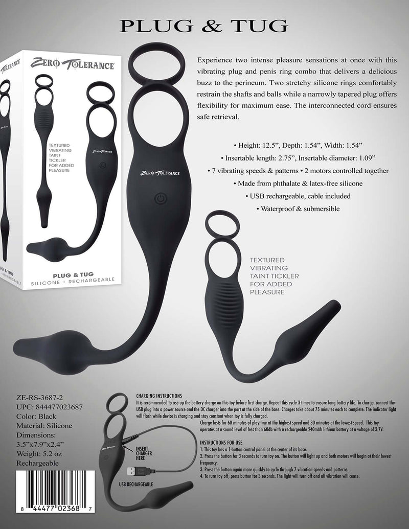 Double the Pleasure with the Zero Tolerance Plug and Tug - Vibrating P Double the Pleasure with the Zero Tolerance Plug and Tug - Vibrating P