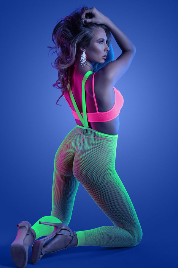 GLOW COME ALIVE 3PC SEAMLESS SET NEON GREEN & PINK O/S-1