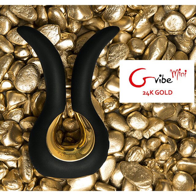 GVibe GVibe Mini 24K Gold Anatomical 6-function Rechargeable Silicone Massager Black at $149.99