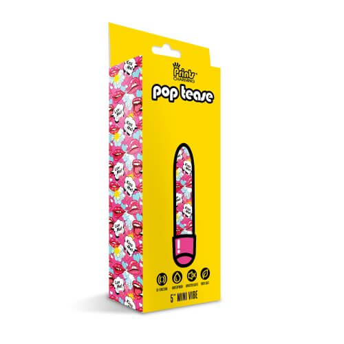 Global Novelties Prints Charming Pop Tease 5 inches Mini Vibe Kiss Me Pink at $20.99