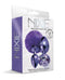 Nixie Metal Butt Plug Set with Pom Pom and Jewel in Purple Metallic packaging, featuring small and medium sizes.