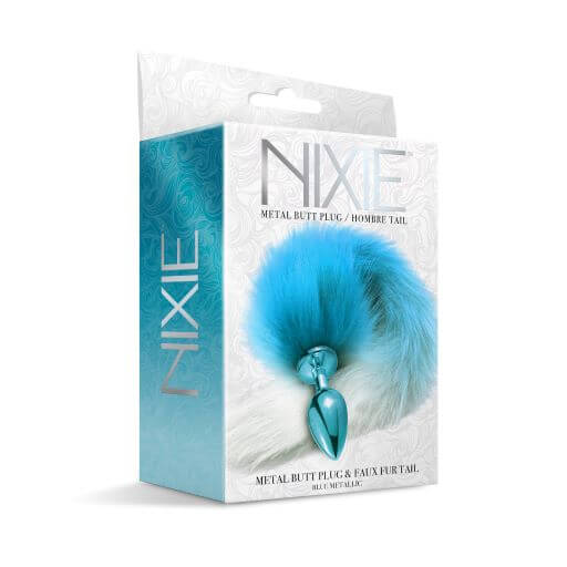 Nixie Metal Plug with Hombre Tail Medium Blue Metallic