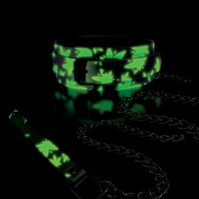 STONER VIBE CHRONIC COLLECTION GLOW IN THE DARK COLLAR/LEASH-3