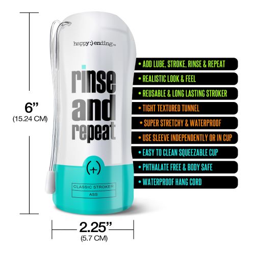 Global Novelties Happy Ending Rinse and Repeat Classic Stroker Ass at $14.99