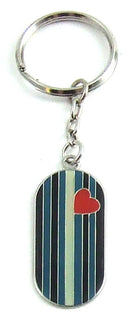 PHS INTERNATIONAL ENAMEL KEY CHAIN LEATHER FLAG at $6.99