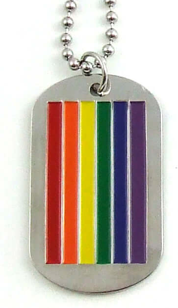PHS INTERNATIONAL RAINBOW MILITARY I.D. TAG NECKLACE at $6.99
