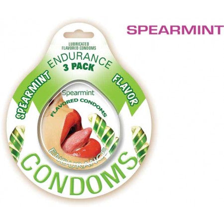 HOTT Products Endurance Lubricated Flavored Condoms Spearmint at $4.99