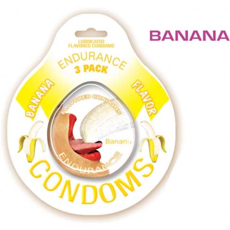 HOTT Products Endurance Lubricated Flavored Condoms Banana at $4.99