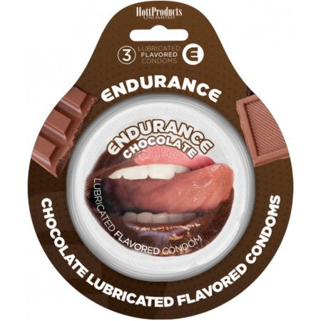 HOTT Products Endurance Flavored Condoms 3 Pack Chocolate at $4.99