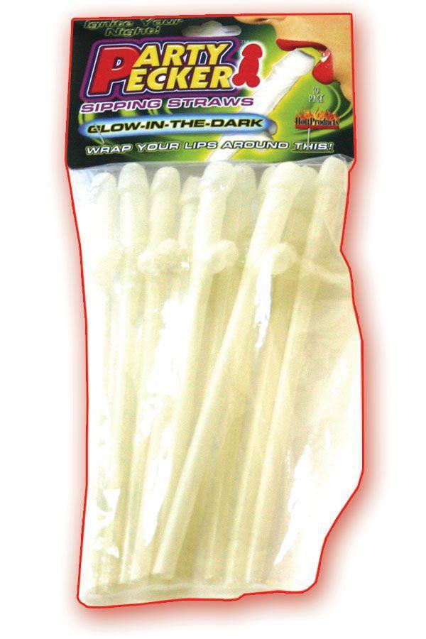 HOTT Products Party Pecker Straw Glow 10 Pieces at $6.99