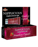 Nipplicious Strawberry Cupcake Arousal Gel packaging - 1 Ounce Tube by Hott Products Unlimited.