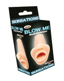 Skinsations Blow Me Mouth Masturbator packaging showcasing realistic oral stroker for ultimate pleasure and satisfaction.
