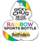 Rainbow Dicky Sports Bottle tag, 16oz capacity from Hott Products, featuring vibrant colors and playful design.