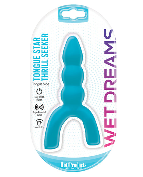 HOTT Products Tongue Thrill Seeker Tongue Vibe with Pleasure Ribs Blue at $12.99
