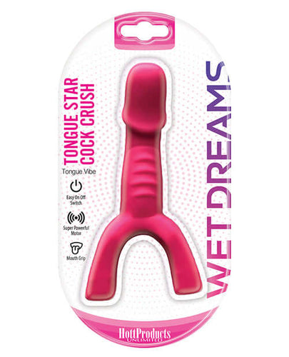 HOTT Products Wet Dreams Tongue Star Cock Crush Tongue Vibe Pink at $14.99