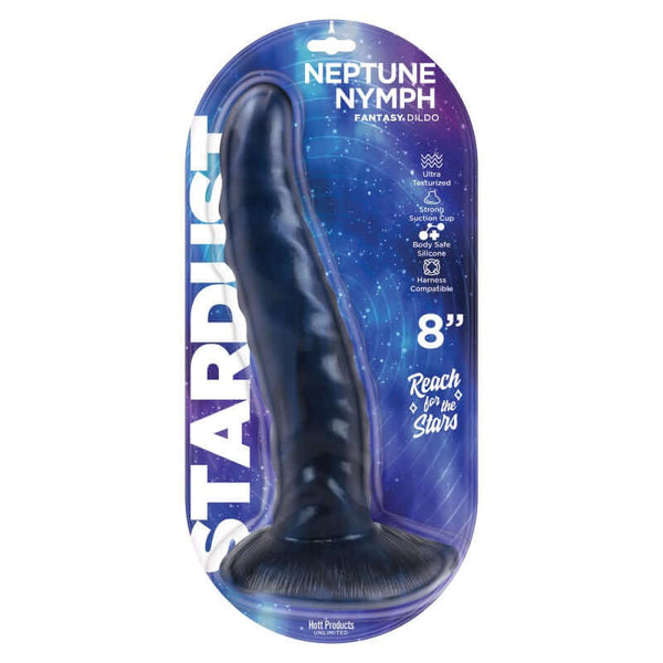 Stardust Neptune Nymph 8-inch Purple Silicone Dildo in Packaging by Hott Products Unlimited