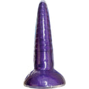 Stardust Mercury Rising Silicone Fantasy Dildo 9 inches Purple with textured and raised bumps.
