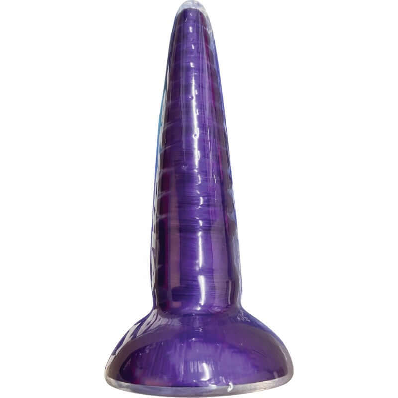 Stardust Mercury Rising Silicone Fantasy Dildo 9 inches Purple with textured and raised bumps.