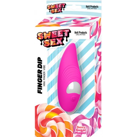 HOTT Products Sweet Sex Finger Dip Finger Vibrator Magenta Pink at $39.99