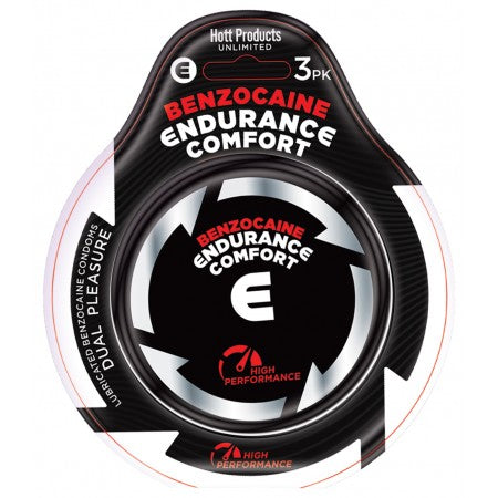 Endurance Comfort Benzocaine Latex Condoms 3 Count Package