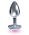 Icon Brands Silver Starter Heart Bejeweled Steel Plug with Pink Stone at $9.99