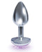 Icon Brands Silver Starter Heart Bejeweled Steel Plug with Violet Purple Stone at $9.99