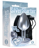 Icon Brands Silver Starter Heart Bejeweled Steel Plug with Clear Faux Diamond Stone at $9.99
