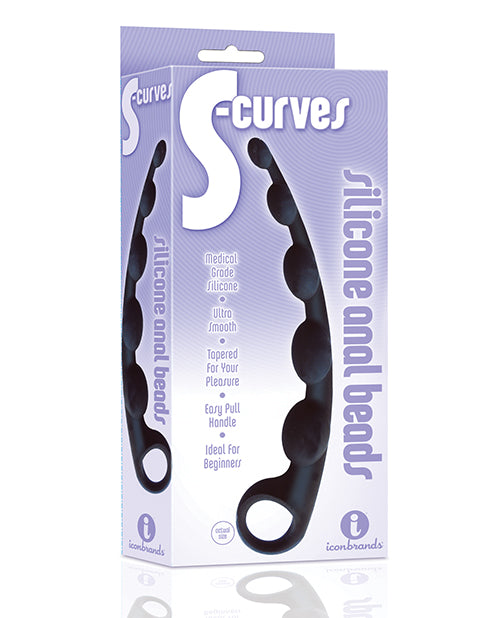 THE 9'S S CURVES SILICONE ANAL BEADS-0
