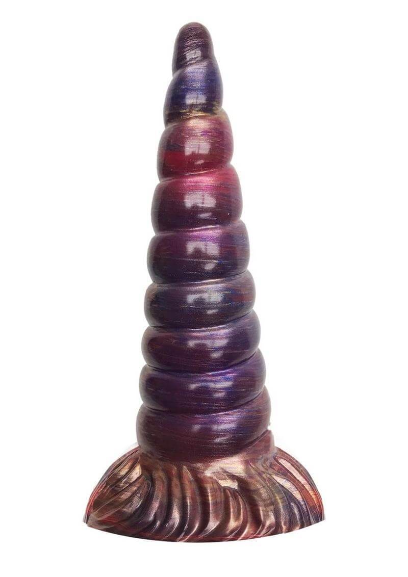 Alien Nation Pegasus Unicorn Horn Dildo in shimmering silicone with dazzling colors for fantasy pleasure.