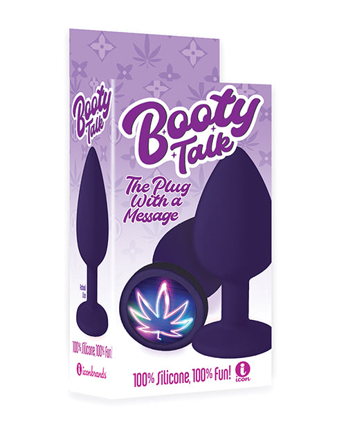 THE 9'S BOOTY TALK NEON LEAF SILICONE BUTT PLUG-0