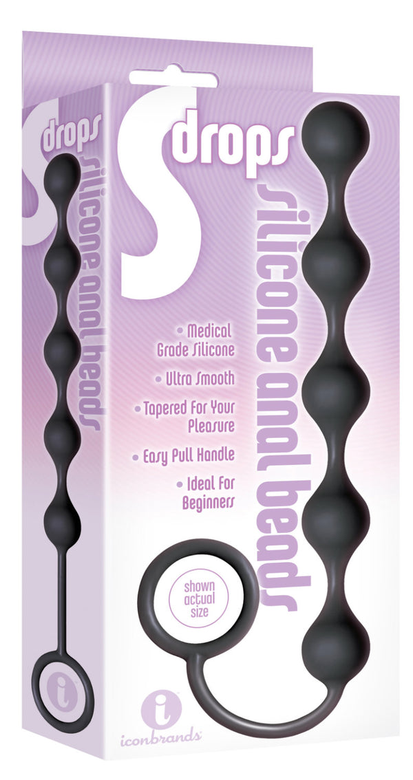 Icon Brands Icon Brands S Drops Silicone Anal Beads Black at $9.99