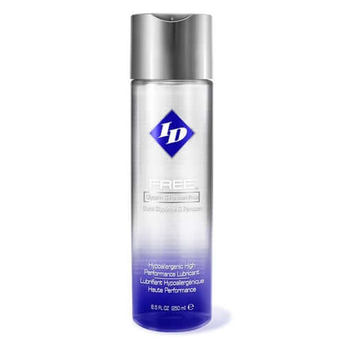 ID Free Water-Based Personal Lubricant 8.5oz - Glycerin and Paraben-Free, Latex Condom Compatible in clear bottle.