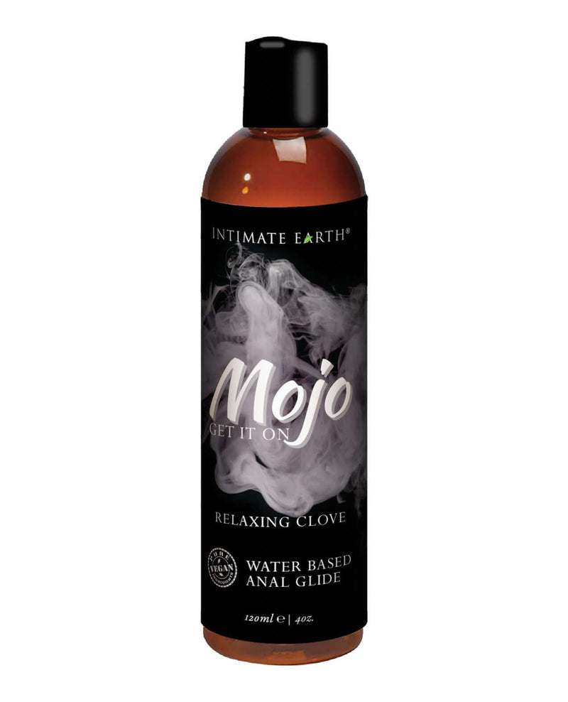 Intimate Earth Mojo Water-Based Anal Relaxing Glide 4 Oz bottle for comfortable and pleasurable anal play